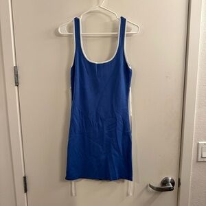 Like New Flat White Blue Tank Dress
